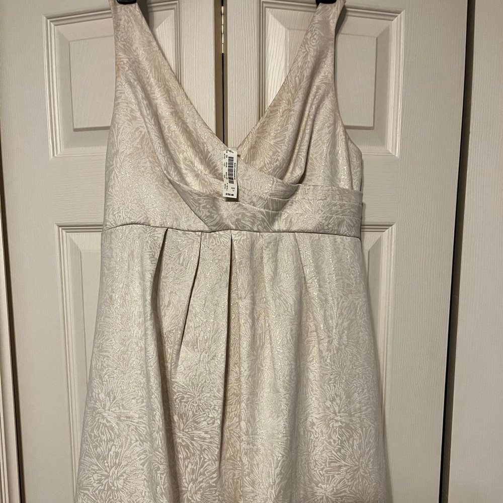 White House black market golden elegant mini dress